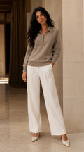 ECATE-WH Palazzo Trousers with Darts — PRE-ORDER — PZ111 ECATE