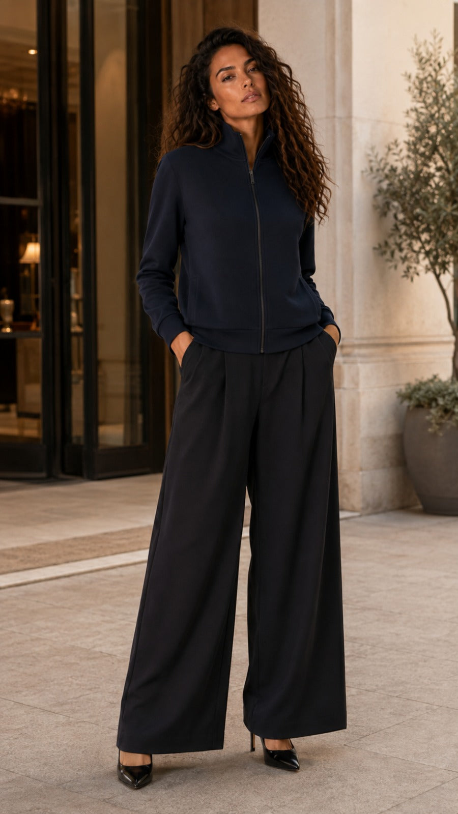 Pantaloni a Palazzo NEMESI-BK — PRE-ORDER — PZ115 NEMESI