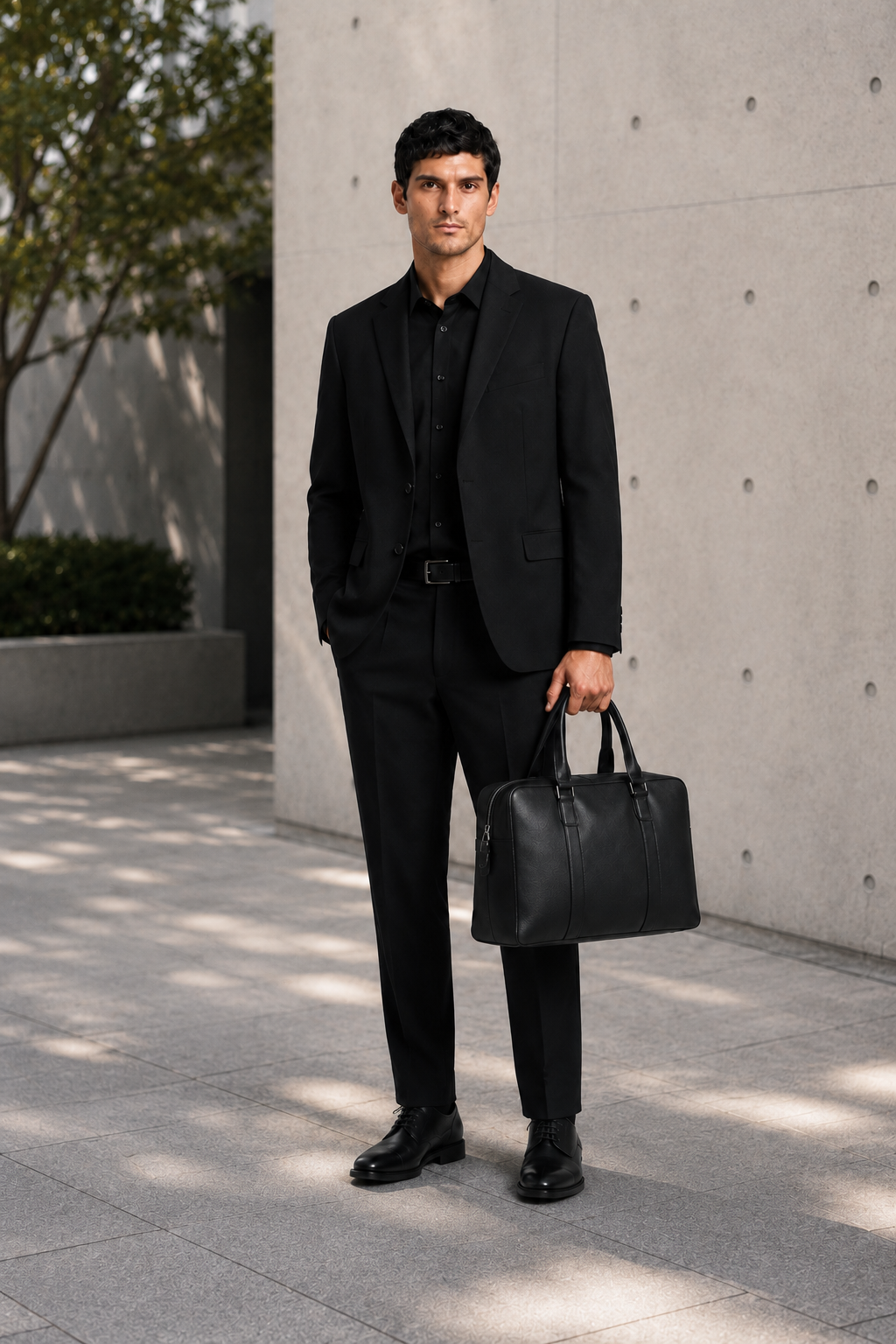 Leather Work Bag-BK — PRE-ORDER — PZ087