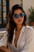 ECLIPSE BLUE ZEBRA Sunglasses – Outdoor – Women — PRE-ORDER — PZ124 ECLIPSE BLUE ZEBRA