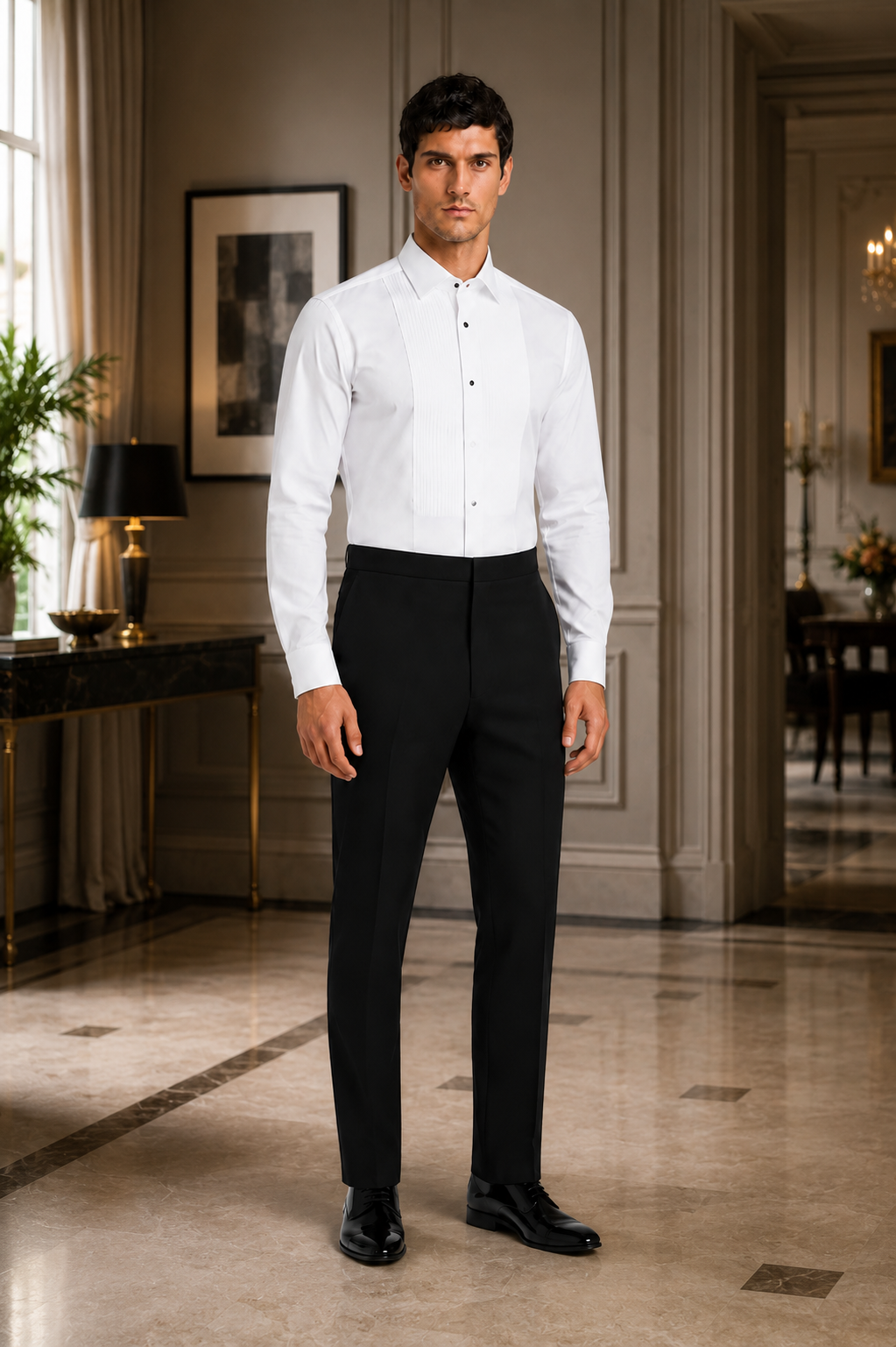 Camicia Plissé da Smoking MIDA-WH — PRE-ORDER — PZ080 MIDA