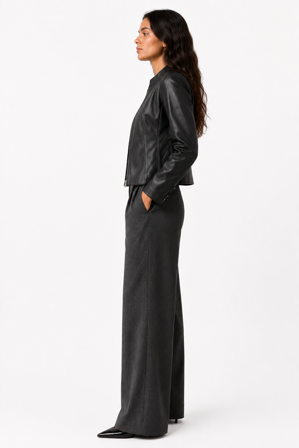 NIOBE-BK Short Leather Jacket — PRE-ORDER — PZ099 NIOBE
