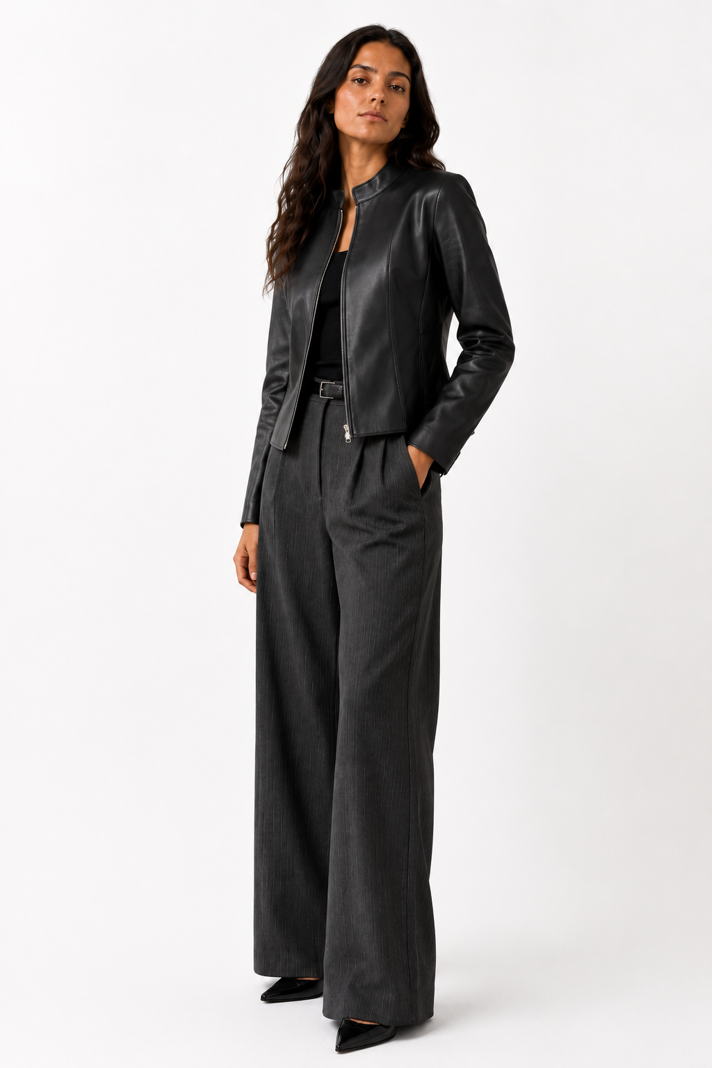 NIOBE-BK Short Leather Jacket — PRE-ORDER — PZ099 NIOBE