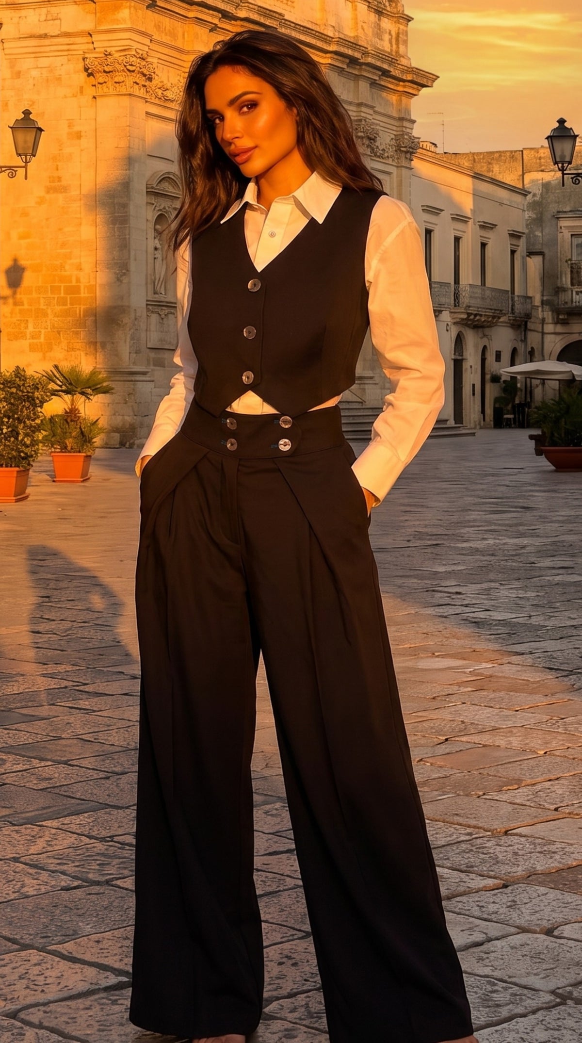 Gilet Sartoriale e Pantaloni Palazzo SERAPHINE — PRE-ORDER — PZ053 SERAPHINE