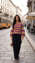 ELARA Striped Oversize Merino Sweater — PRE-ORDER — PZ030 ELARA