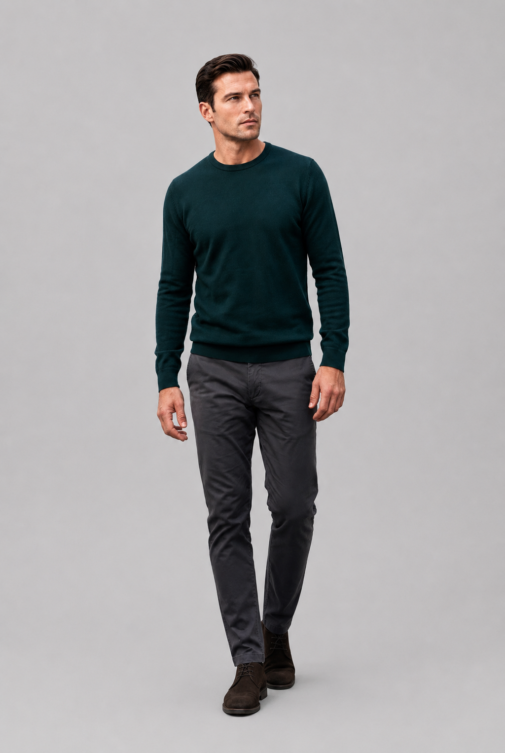 LEONTE Pure Cashmere Crew Neck Sweater — PRE-ORDER — PZ019 LEONTE