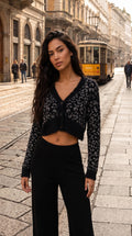 NYX Merino Animal Print Cardigan with Mother-of-Pearl Buttons — PRE-ORDER — PZ029 NYX