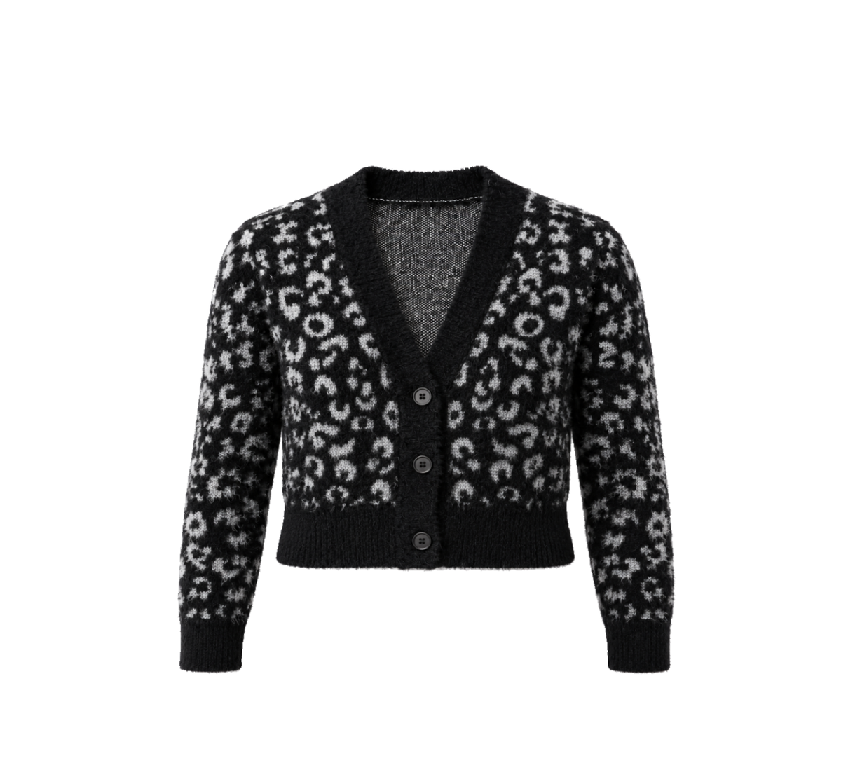 Cardigan Merino Animalier con Bottoni in Madreperla NYX — PRE-ORDER — PZ029 NYX