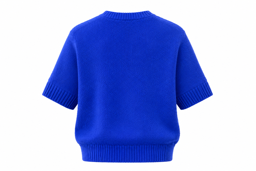 Baby Alpaca Short-Sleeve Top AZURA — PRE-ORDER — PZ031 AZURA