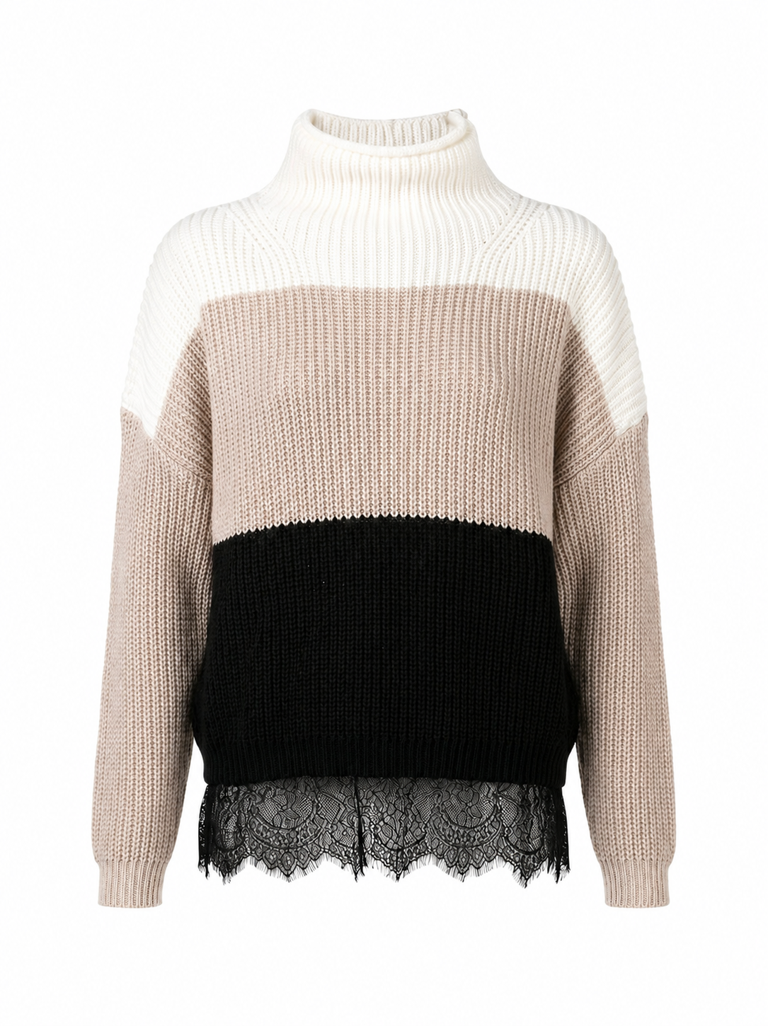 Maglione Oversize Merino con Dettaglio Pizzo ECLISSE — PRE-ORDER — PZ034 ECLISSE