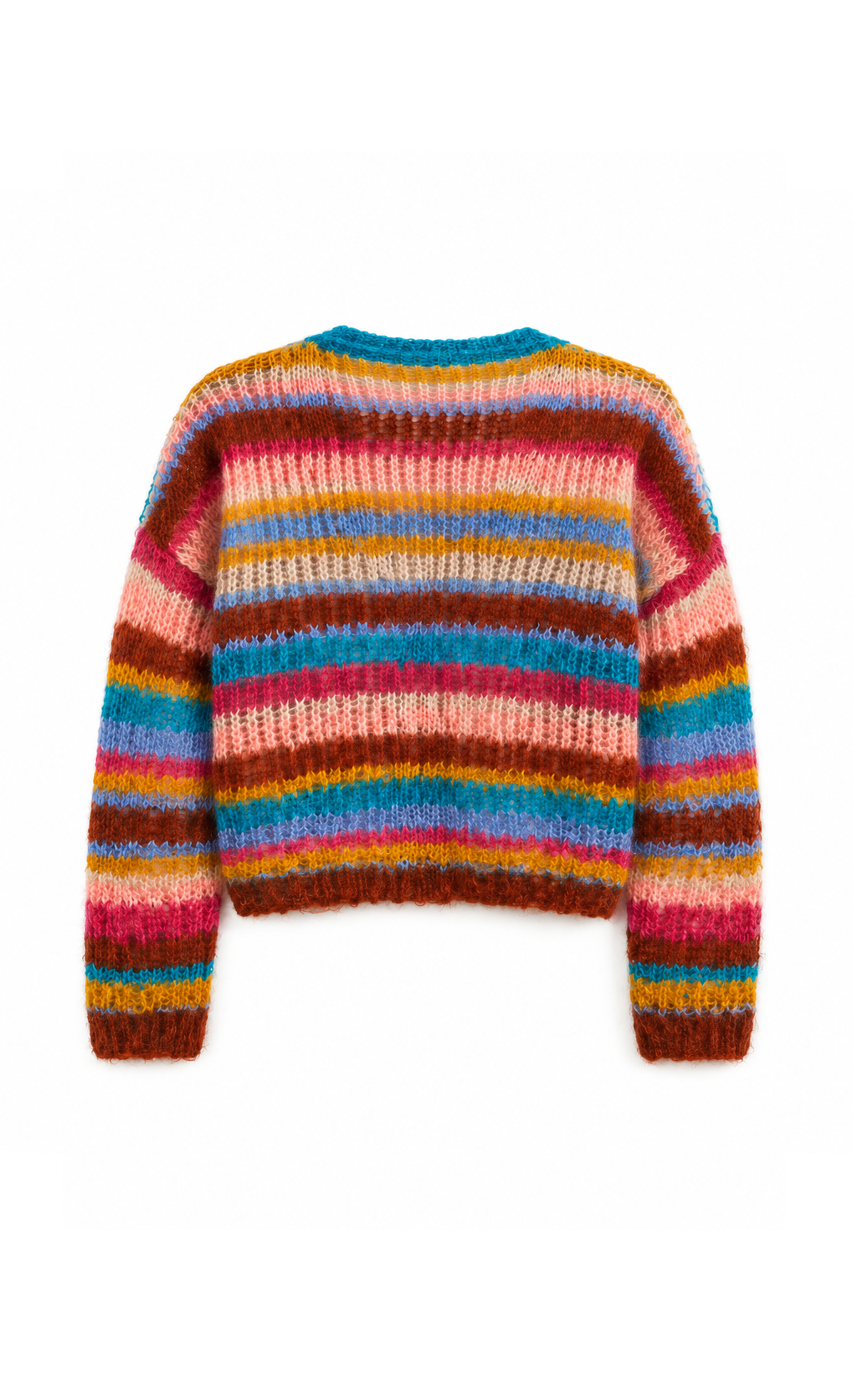 Cardigan Cropped Baby Alpaca a Righe Multicolor AURIN — PRE-ORDER — PZ040 AURIN
