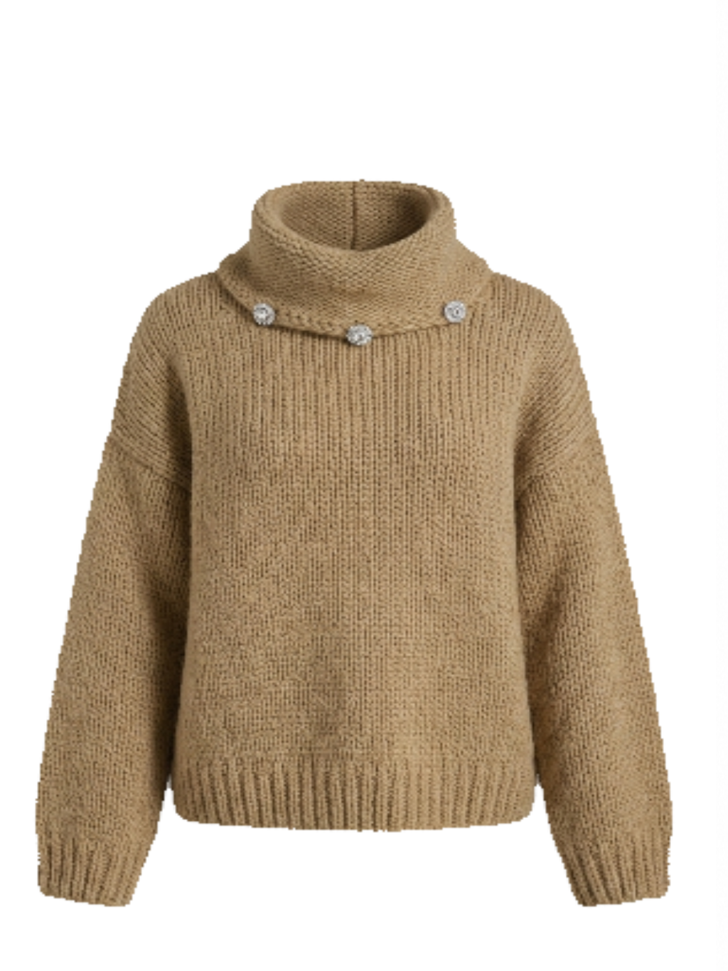 Maglione Oversize Marrone con Bottoni ASTRID — PRE-ORDER — PZ044 ASTRID