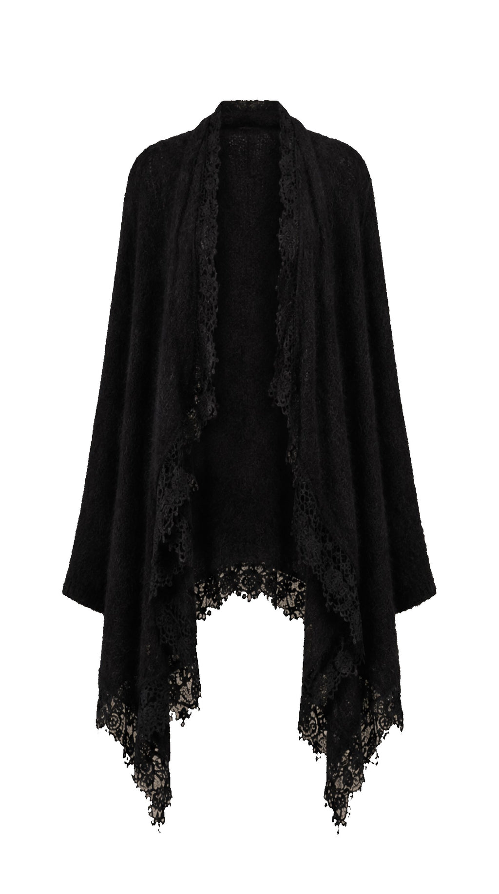 Maxi Open Baby Alpaca Jacket with Lace DIANA — PRE-ORDER — PZ051 DIANA