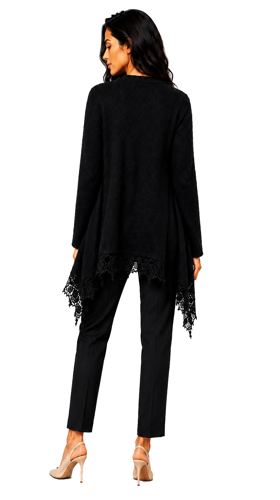 Maxi Giacca Aperta Baby Alpaca con Pizzo DIANA — PRE-ORDER — PZ051 DIANA