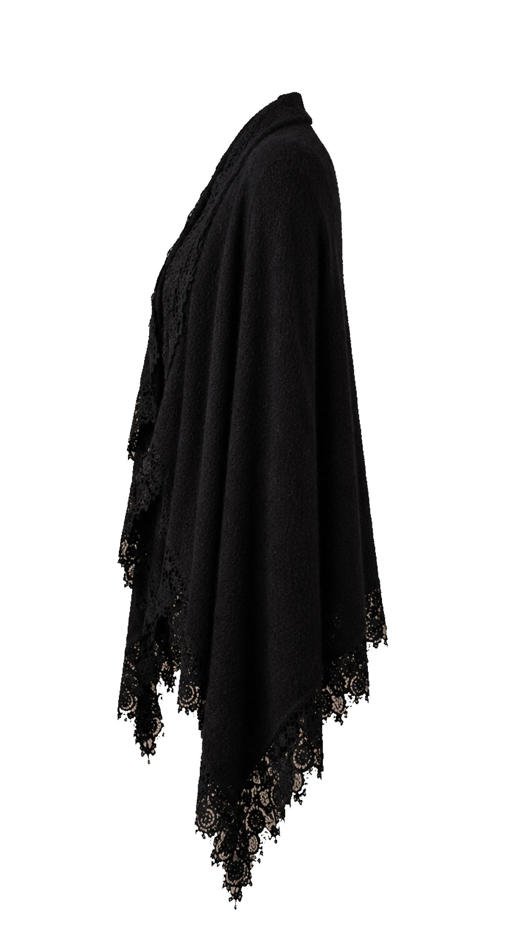 Maxi Open Baby Alpaca Jacket with Lace DIANA — PRE-ORDER — PZ051 DIANA