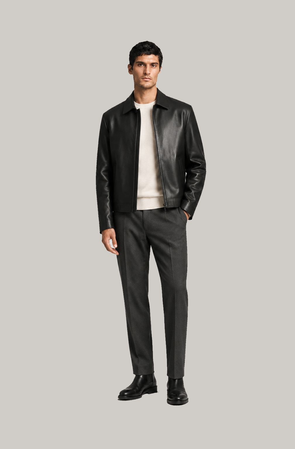 Giacca in Pelle EREBO-BK — PRE-ORDER — PZ062 EREBO