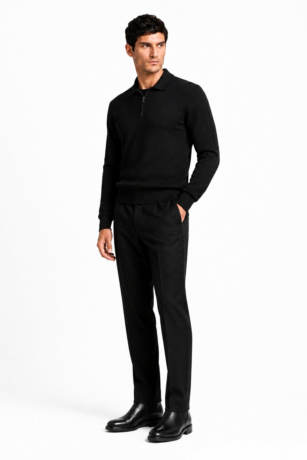 Polo con Zip ULISSE-BK — PRE-ORDER — PZ069 ULISSE