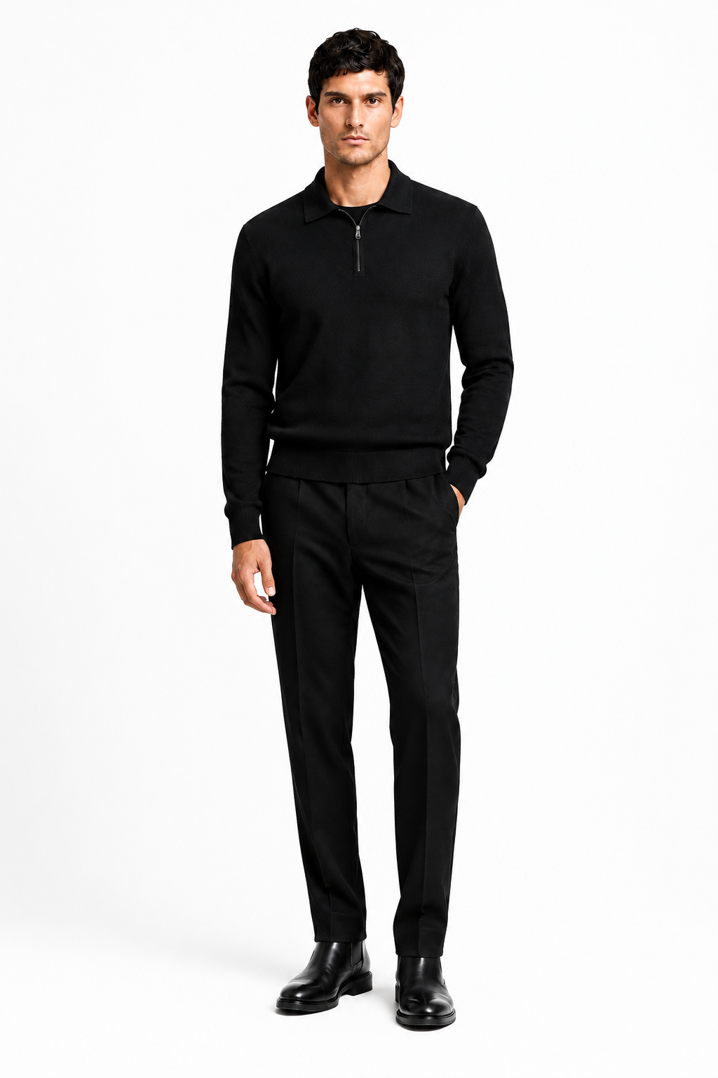 Polo con Zip ULISSE-BK — PRE-ORDER — PZ069 ULISSE