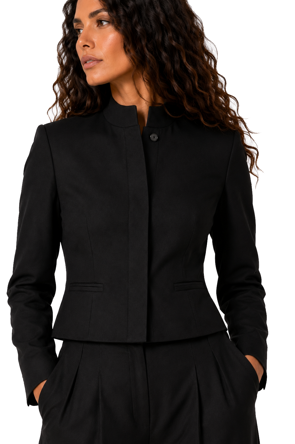 ESTIA-BK Mandarin Collar Jacket — PRE-ORDER — PZ105 ESTIA