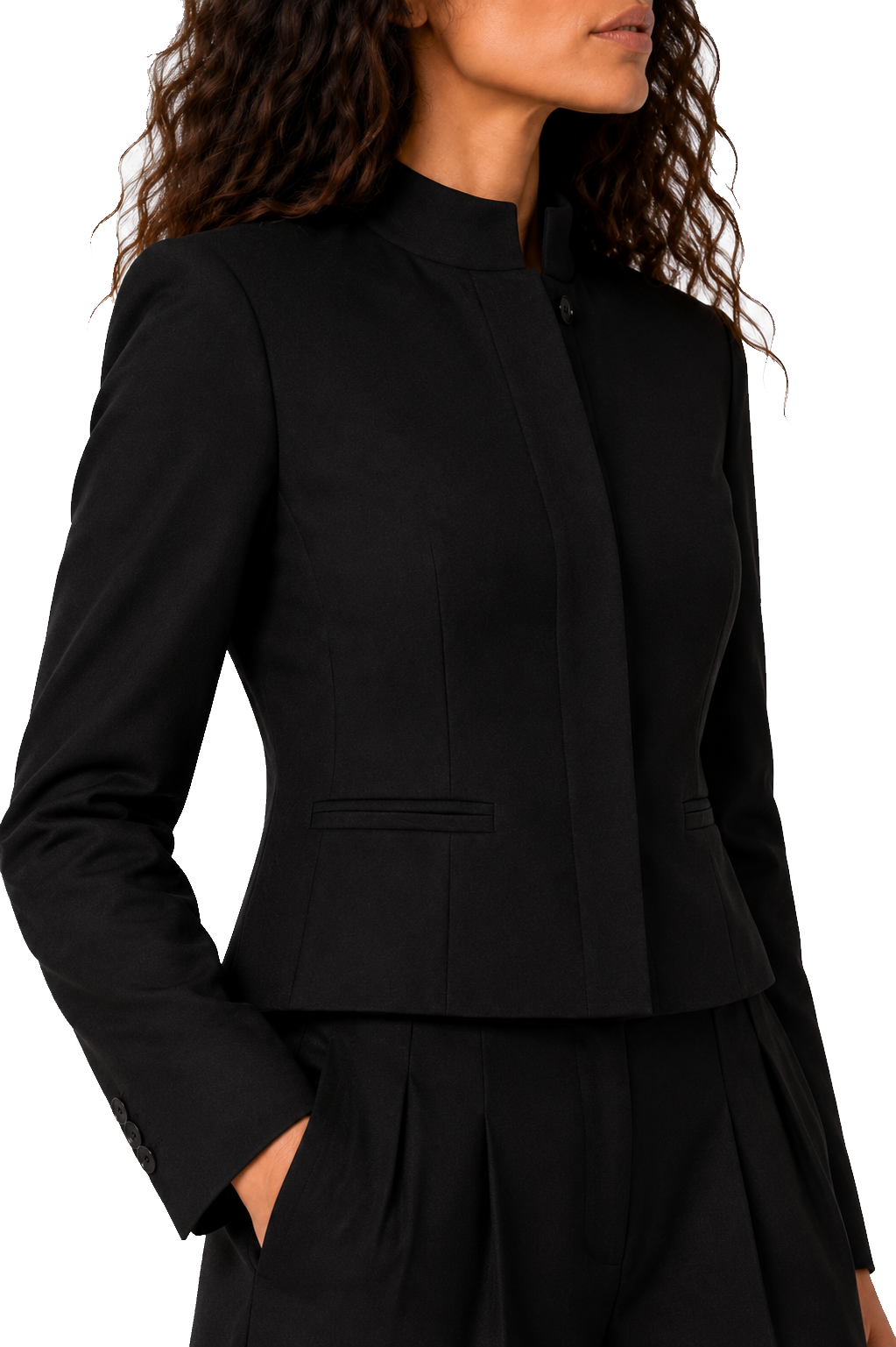 ESTIA-BK Mandarin Collar Jacket — PRE-ORDER — PZ105 ESTIA
