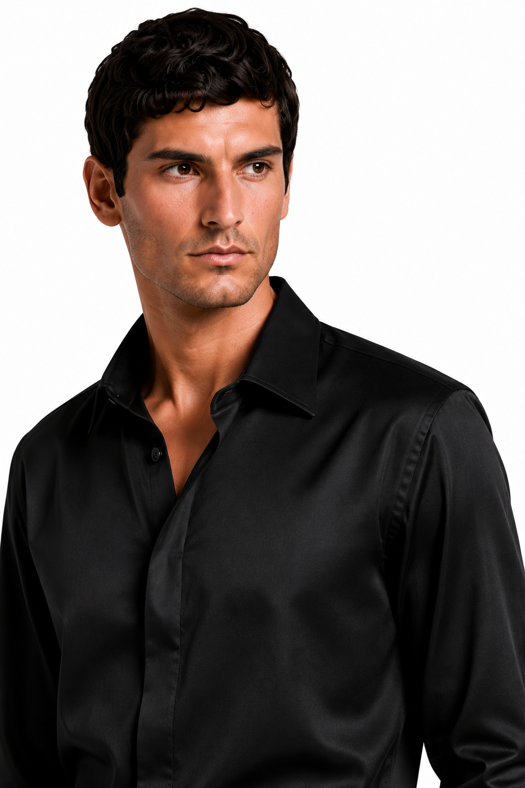 ACHILLE-BK Satin Shirt — PRE-ORDER — PZ117 ACHILLE