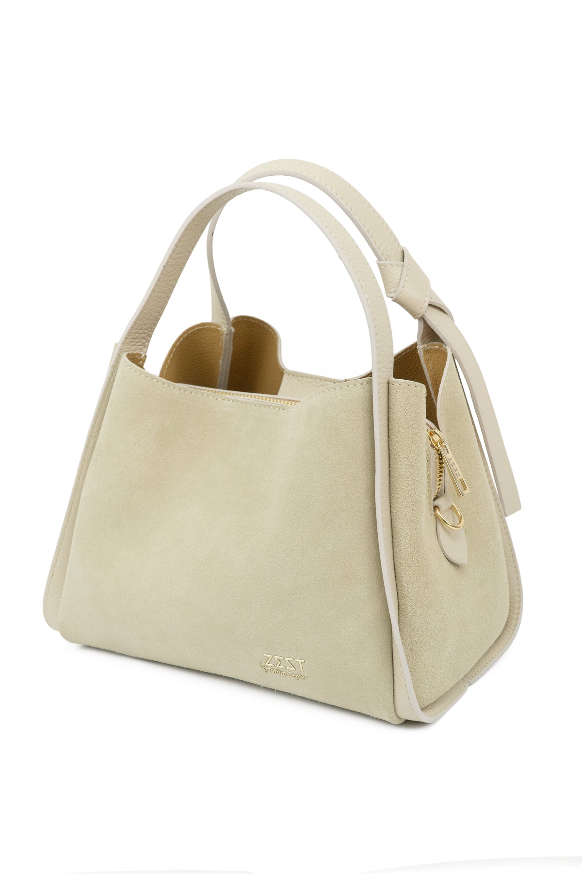 Borsa in Pelle Scamosciata Made in Italy con Tracolla – ZS-2507 – closure detail – ZEST by Philip Zepter