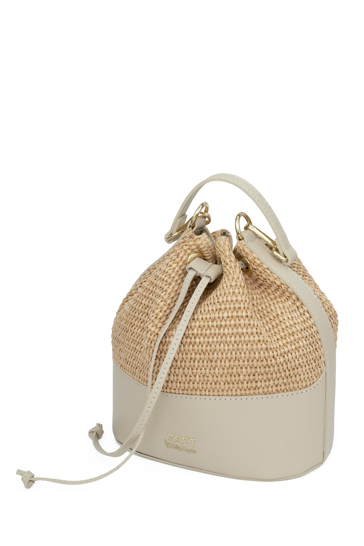 Borsa Bucket in Pelle e Paglia – ZS-2530