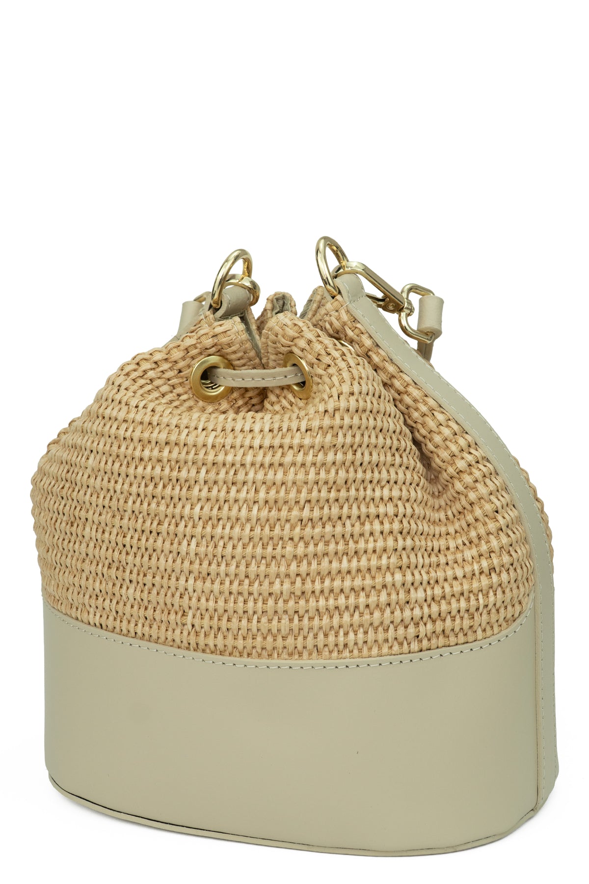 Borsa Bucket in Pelle e Paglia – ZS-2530