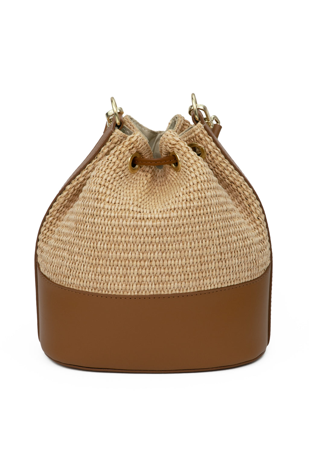 Borsa Bucket in Pelle e Paglia – ZS-2530