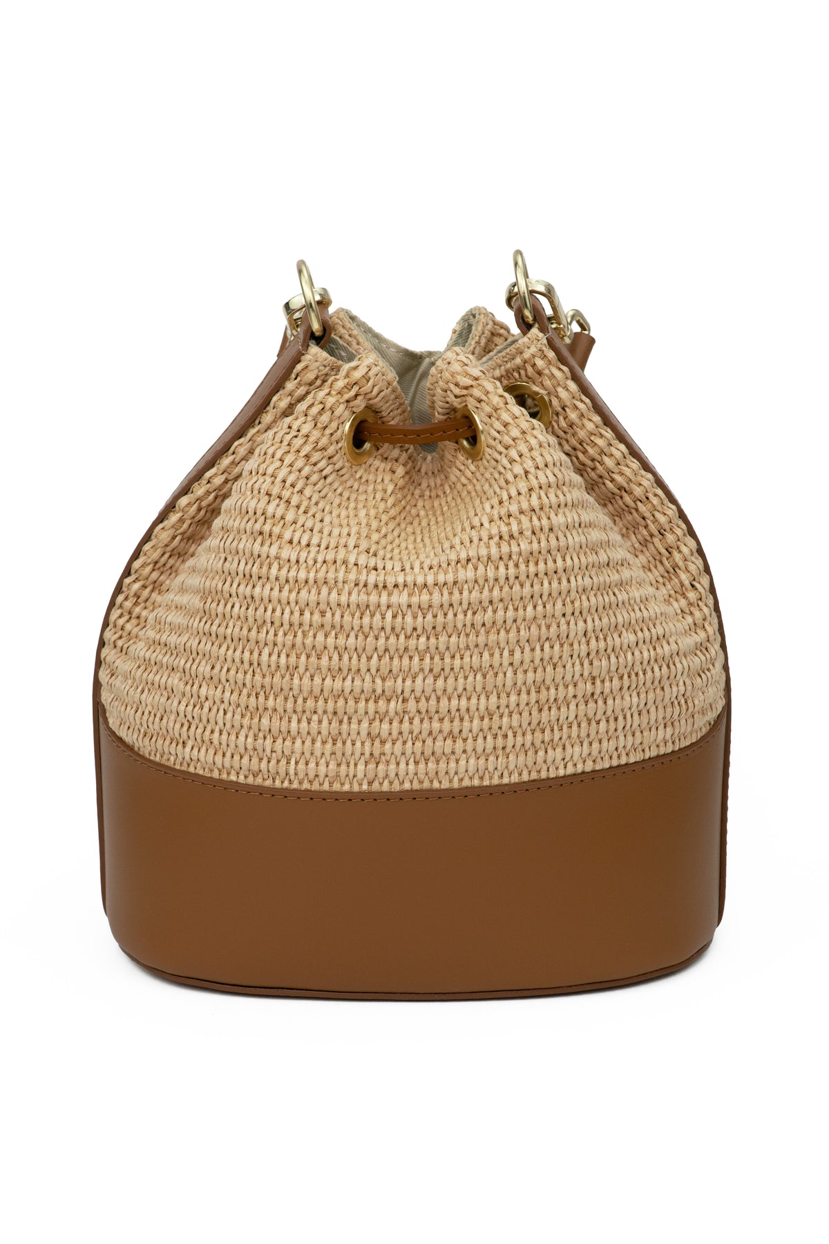 Borsa Bucket in Pelle e Paglia – ZS-2530