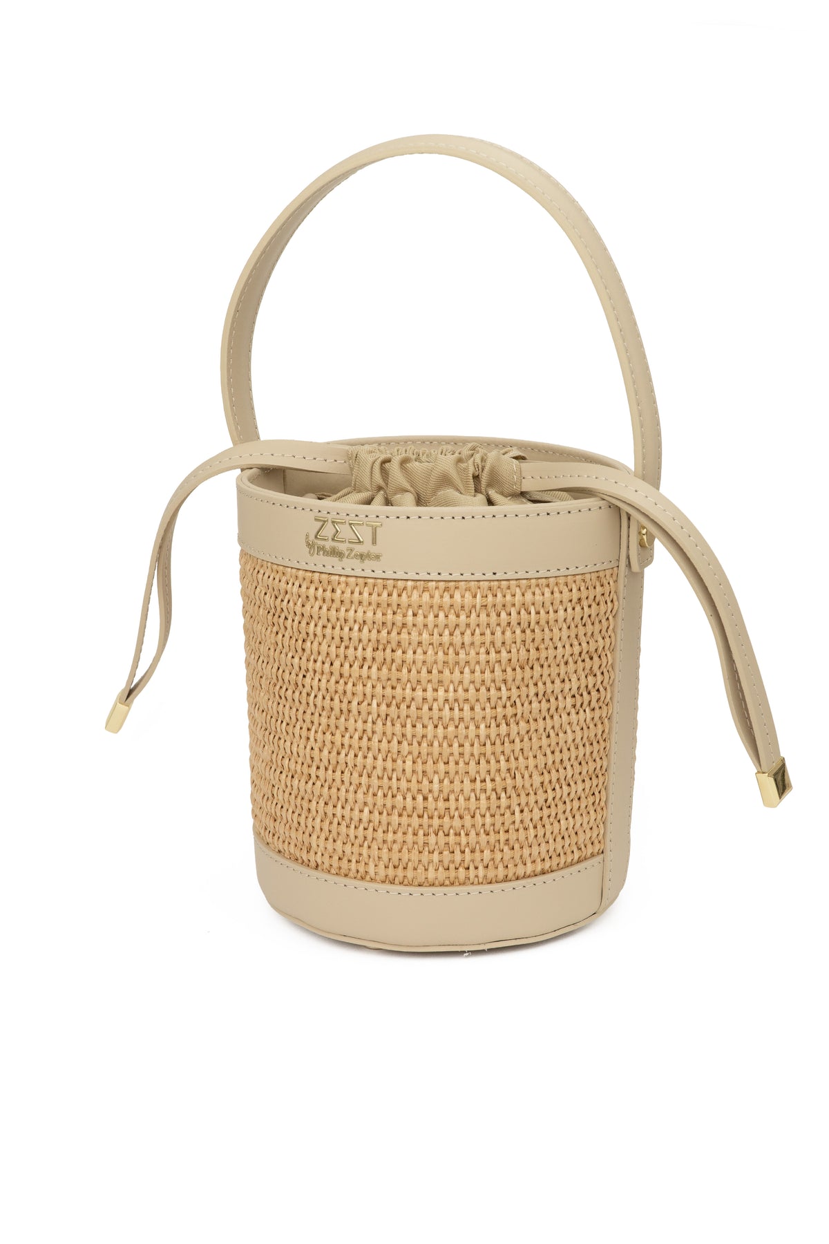 Mini Borsa Bucket in Pelle e Paglia – ZS-2531