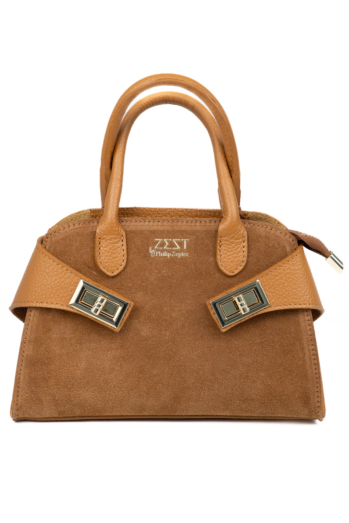 Mini Borsa Satchel in Pelle e Camoscio – ZS-2542
