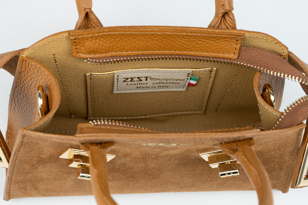 Mini Borsa Satchel in Pelle e Camoscio – ZS-2542
