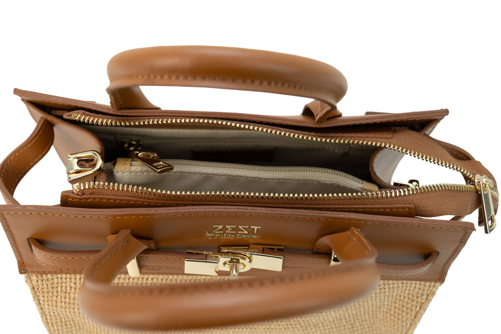 Borsa Luxury in Pelle e Paglia - ZS-2529