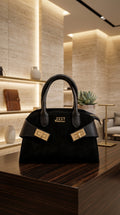 Mini Borsa Satchel in Pelle e Camoscio – ZS-2542