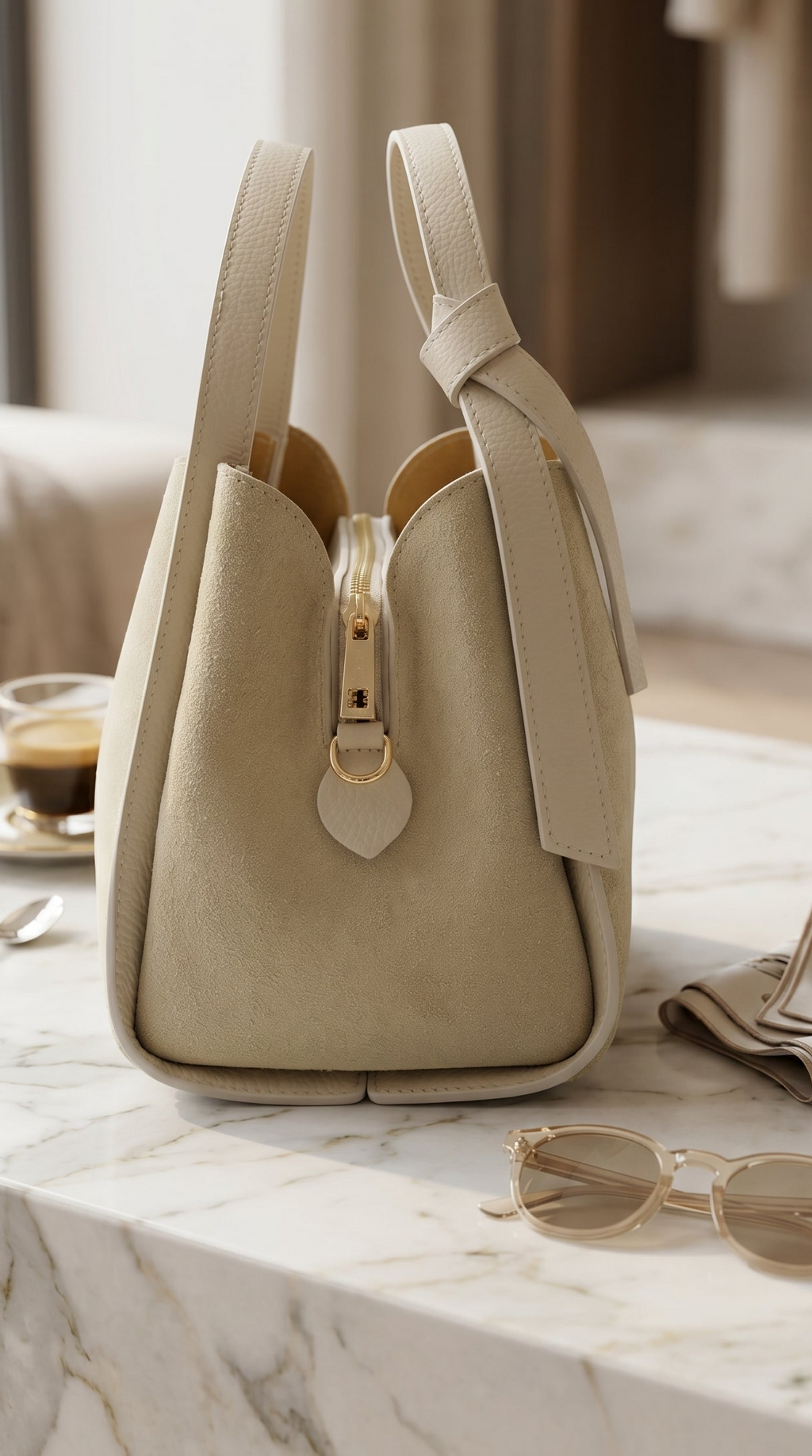 Borsa in Pelle Scamosciata Made in Italy con Tracolla – ZS-2507