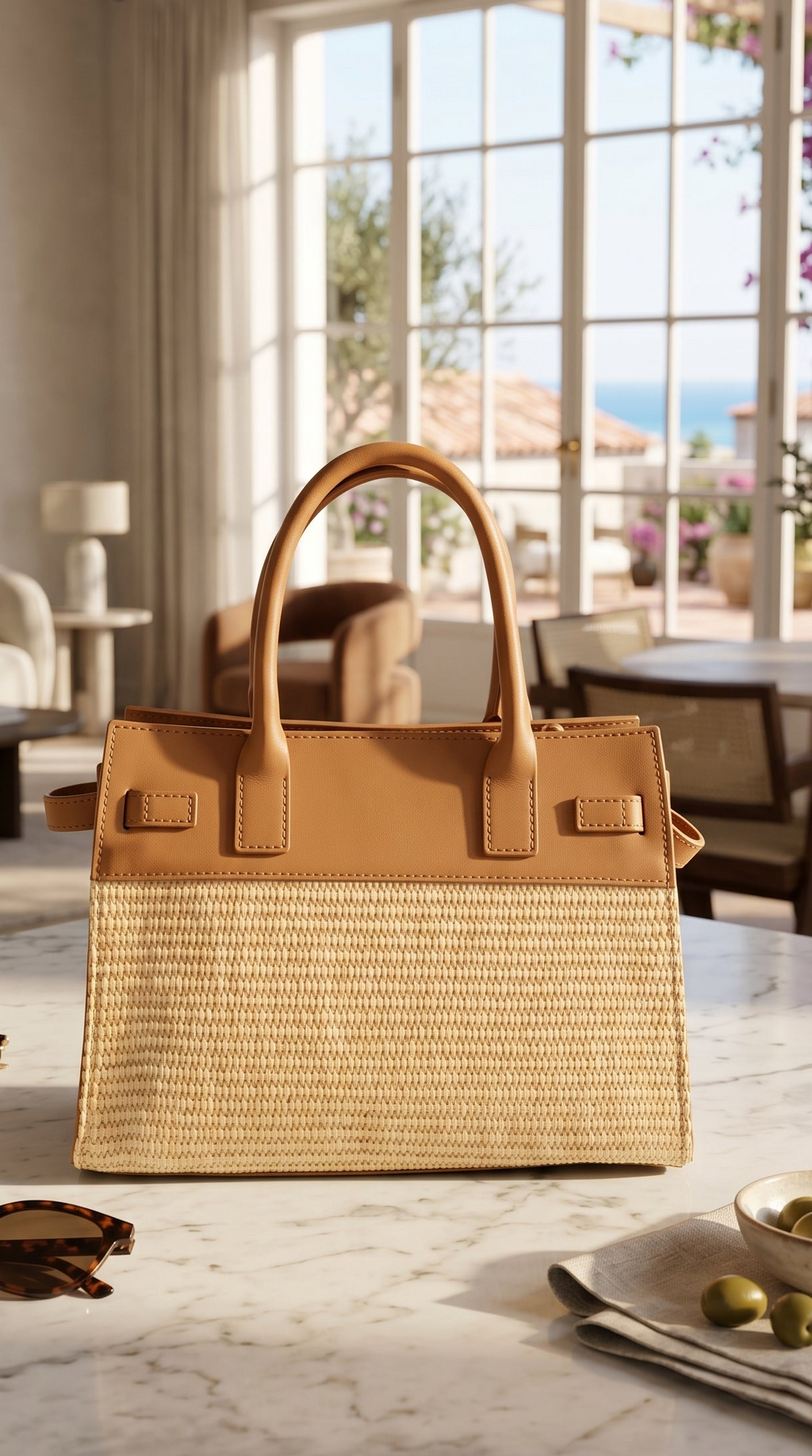 Borsa Luxury in Pelle e Paglia - ZS-2529