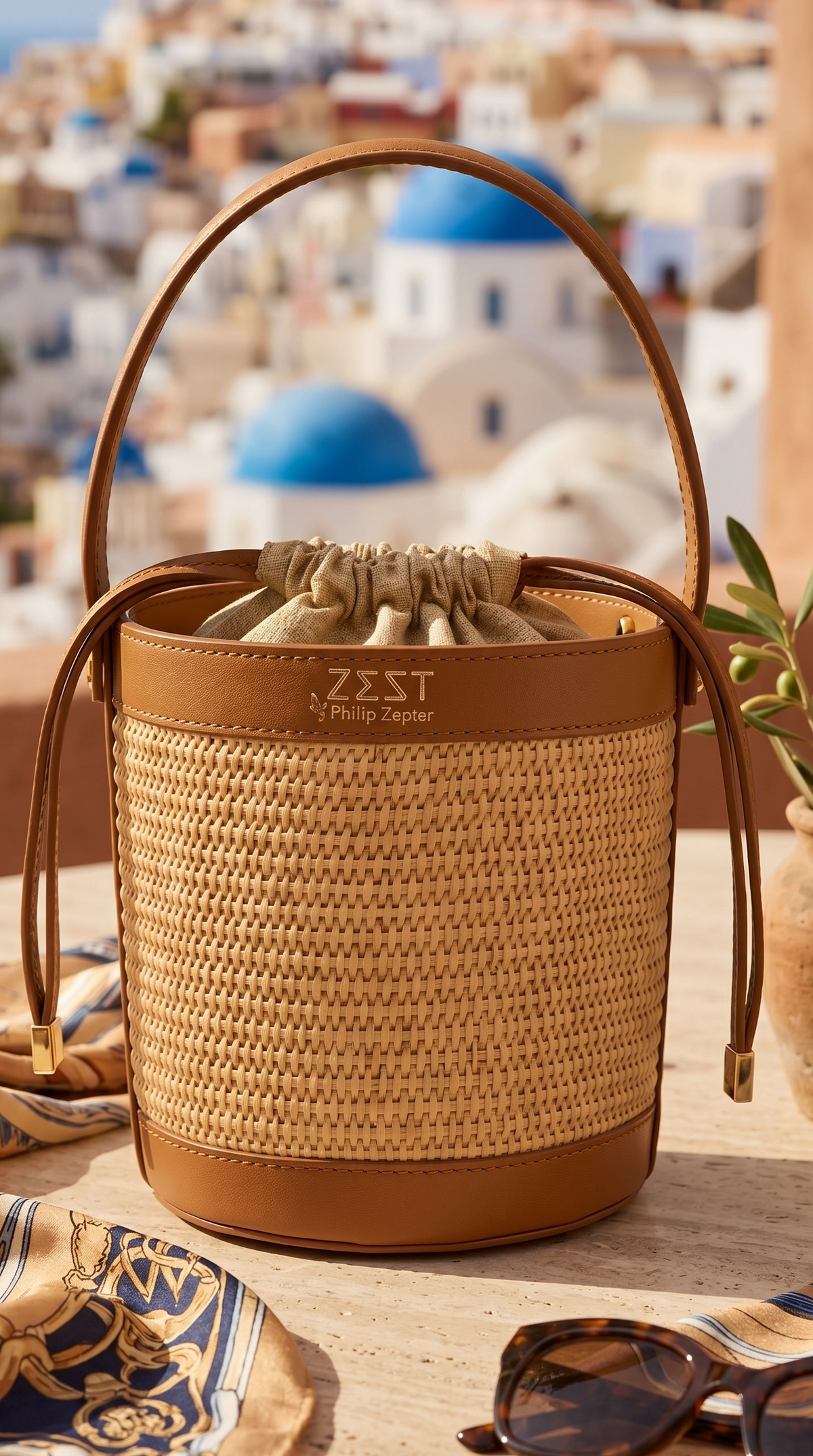 Structured Woven Mini Bucket Bag — ZS-2531
