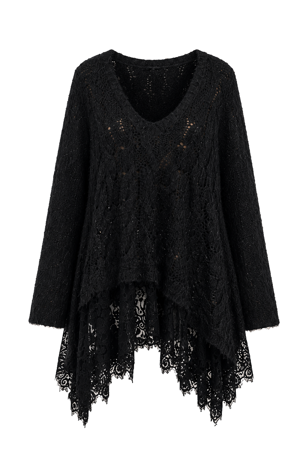 Maxi Maglia Baby Alpaca con Fondo in Pizzo LUNA — PRE-ORDER — PZ050 LUNA